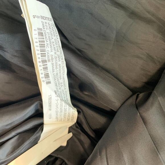 Zara Basic Herringbone Wool Blend Button Front Pocket Pencil Skirt Black Medium - Picture 13 of 15